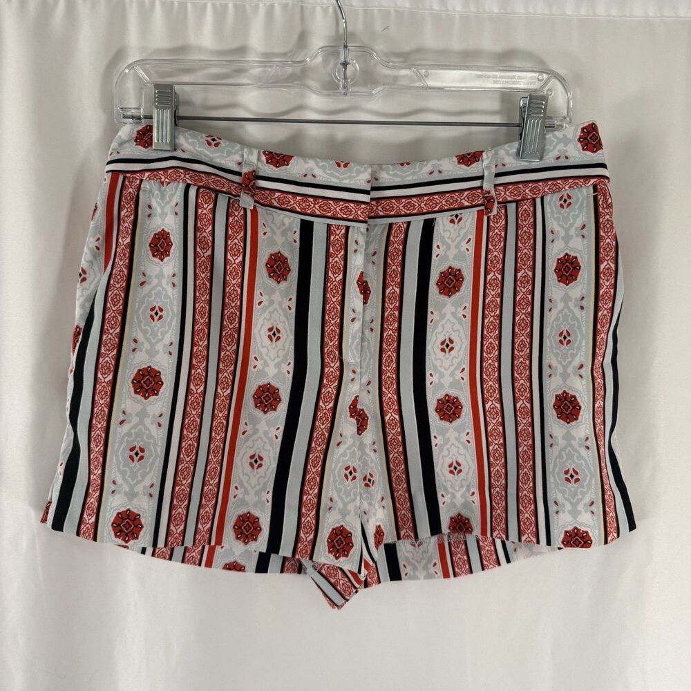 LOFT 4" Short Women's 2 Blue Red Floral Printed Flat Front Pockets Lightweight